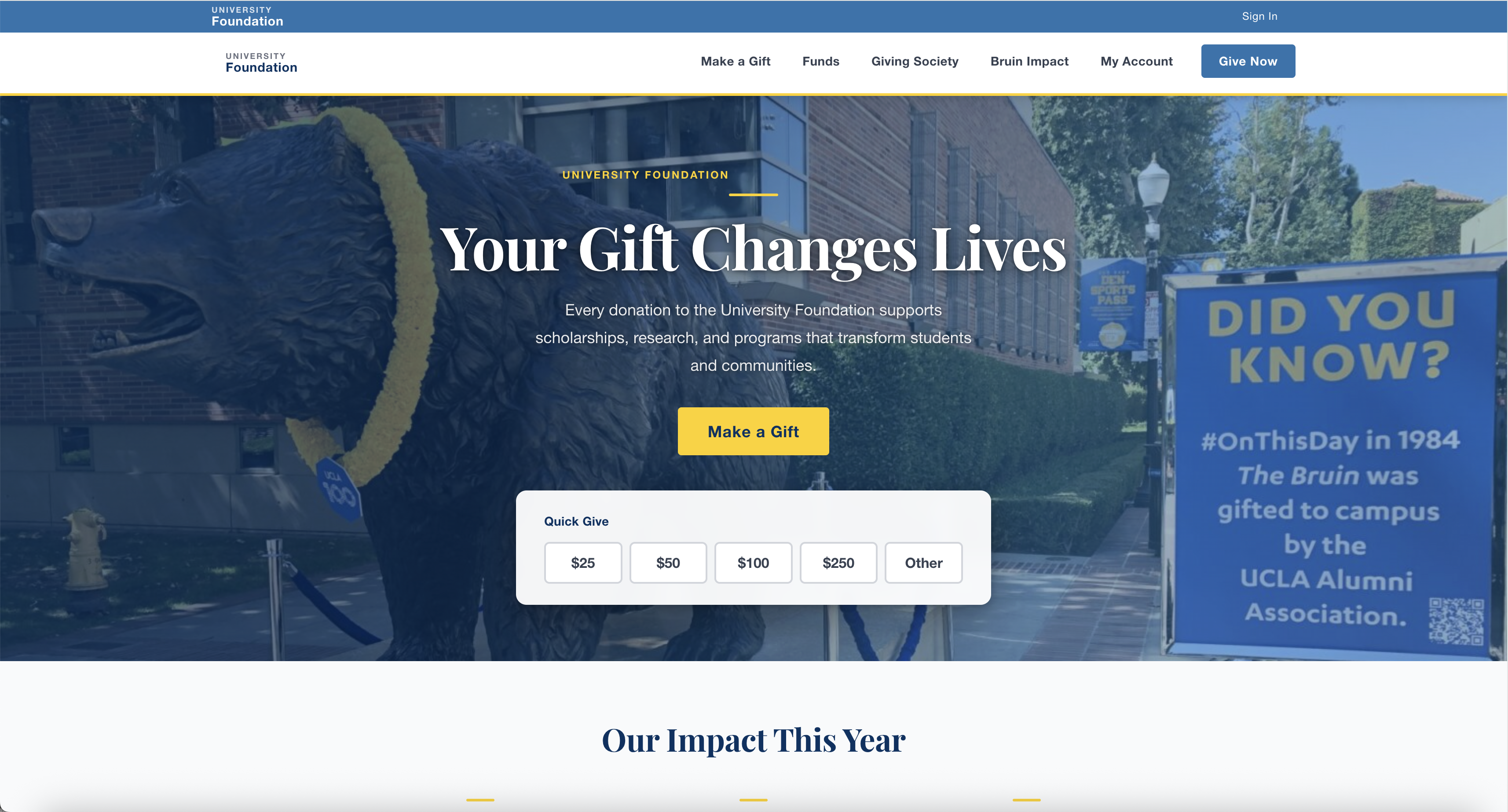 UCLA Online Giving Portal unified donation experience