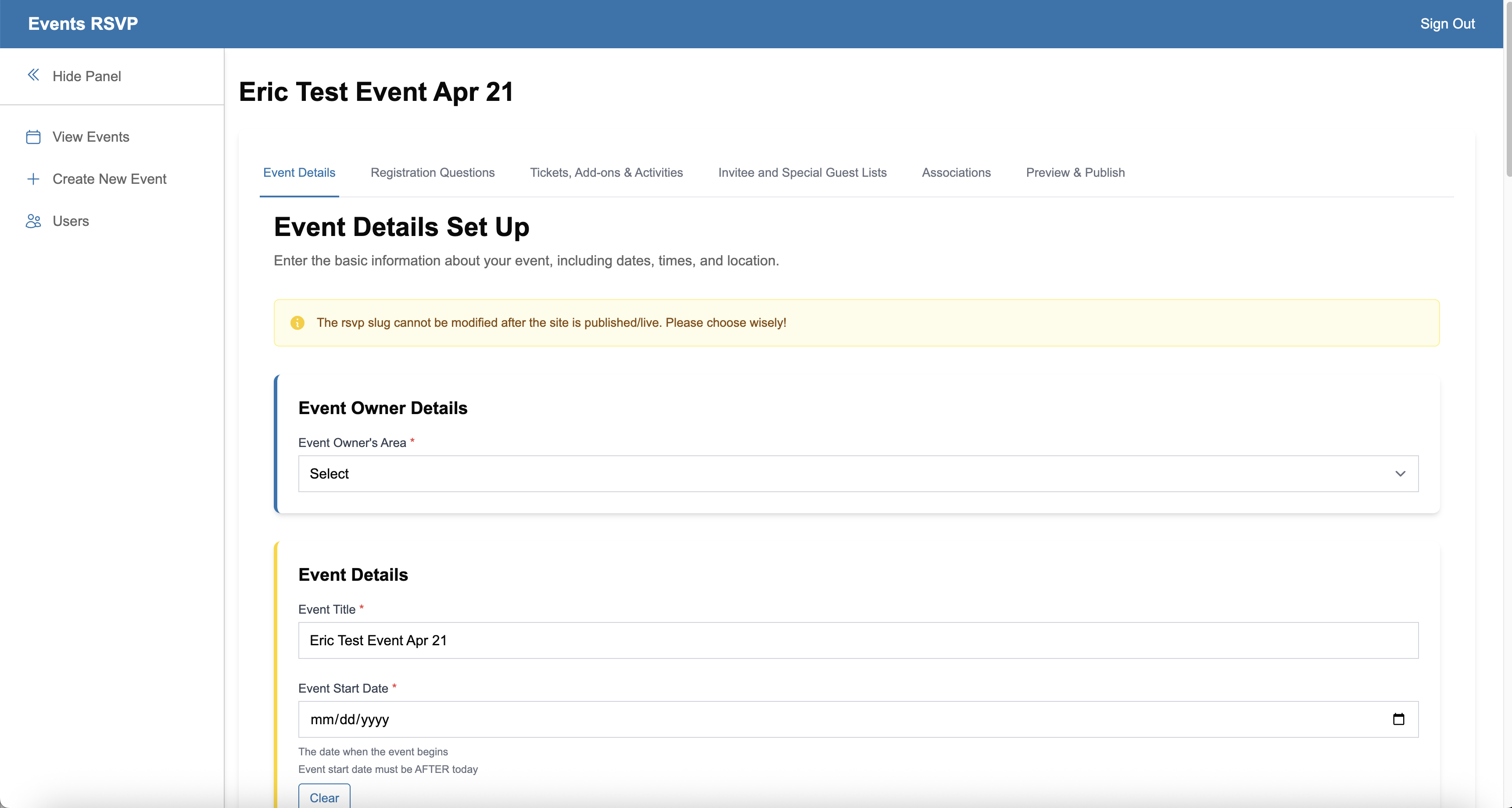 New UCLA RSVP platform — self-service, mobile-friendly, modern UI